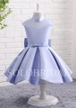 Purple Mikado satin flower girl dress A14817