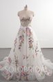 New purple roses sweetheart A line floral wedding dress 20241207F