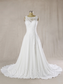 Ivory Chiffon Wedding Dress A Line Summer 724A6754s