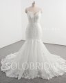 Ivory Spaghetti strap opening bustline mermaid wedding dress 20241207B